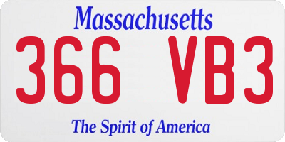 MA license plate 366VB3