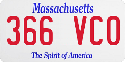 MA license plate 366VC0