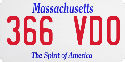 MA license plate 366VD0