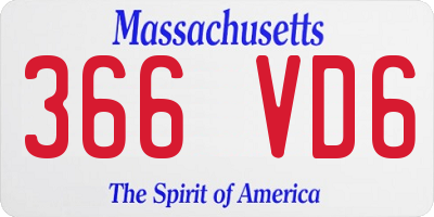 MA license plate 366VD6
