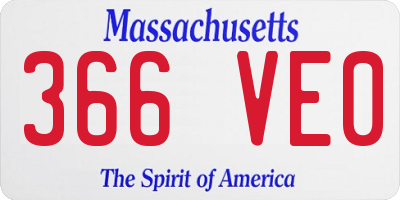 MA license plate 366VE0