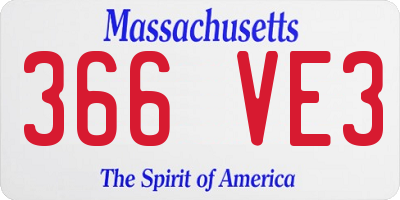 MA license plate 366VE3