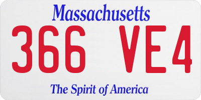 MA license plate 366VE4