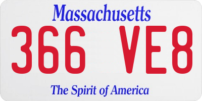 MA license plate 366VE8
