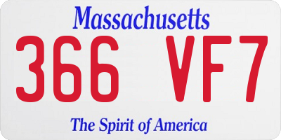 MA license plate 366VF7