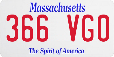 MA license plate 366VG0
