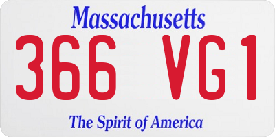MA license plate 366VG1