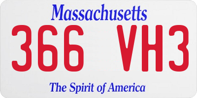 MA license plate 366VH3