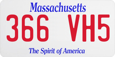 MA license plate 366VH5
