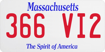 MA license plate 366VI2