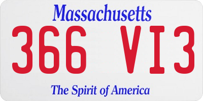 MA license plate 366VI3