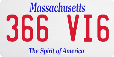MA license plate 366VI6