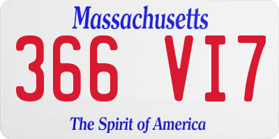MA license plate 366VI7