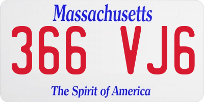 MA license plate 366VJ6