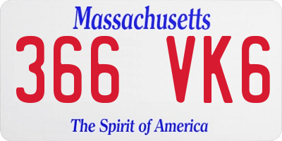 MA license plate 366VK6
