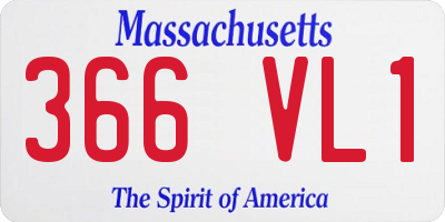 MA license plate 366VL1