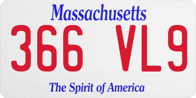 MA license plate 366VL9