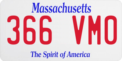 MA license plate 366VM0