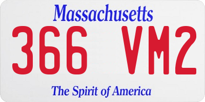 MA license plate 366VM2