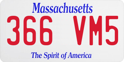 MA license plate 366VM5