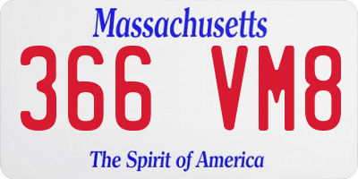 MA license plate 366VM8
