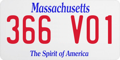 MA license plate 366VO1