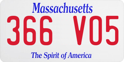 MA license plate 366VO5