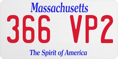 MA license plate 366VP2