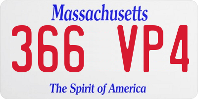 MA license plate 366VP4