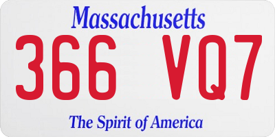 MA license plate 366VQ7