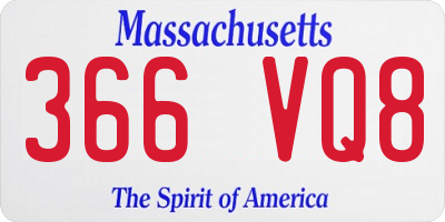 MA license plate 366VQ8