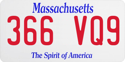 MA license plate 366VQ9