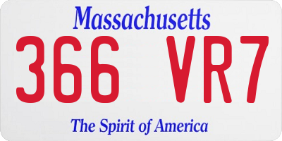 MA license plate 366VR7