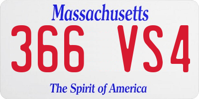 MA license plate 366VS4