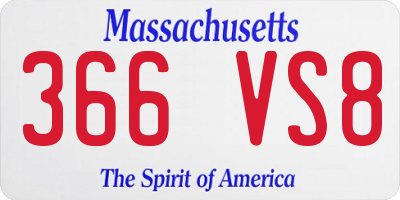 MA license plate 366VS8
