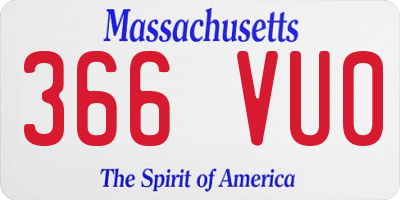MA license plate 366VU0