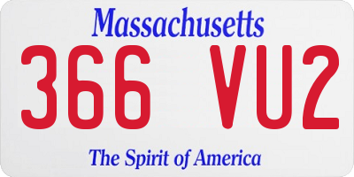 MA license plate 366VU2