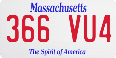 MA license plate 366VU4
