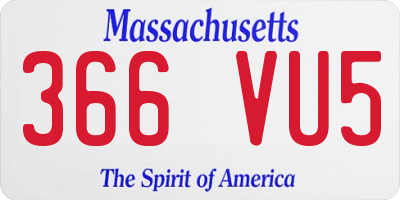 MA license plate 366VU5