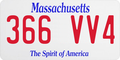 MA license plate 366VV4
