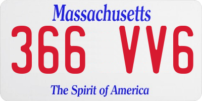 MA license plate 366VV6