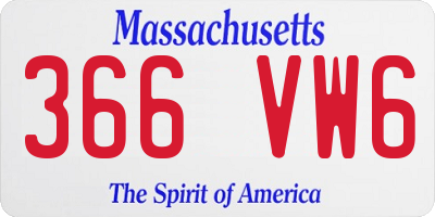 MA license plate 366VW6
