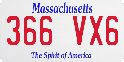 MA license plate 366VX6