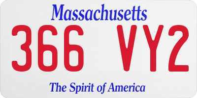 MA license plate 366VY2