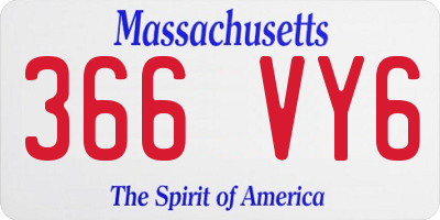 MA license plate 366VY6