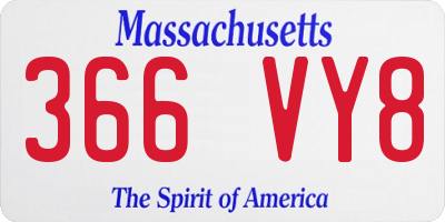 MA license plate 366VY8