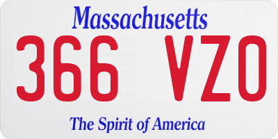 MA license plate 366VZ0