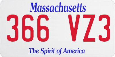 MA license plate 366VZ3