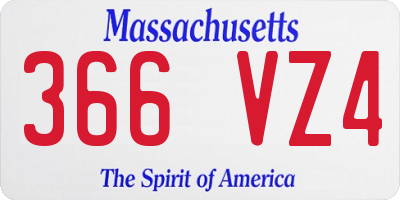MA license plate 366VZ4