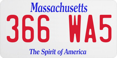 MA license plate 366WA5
